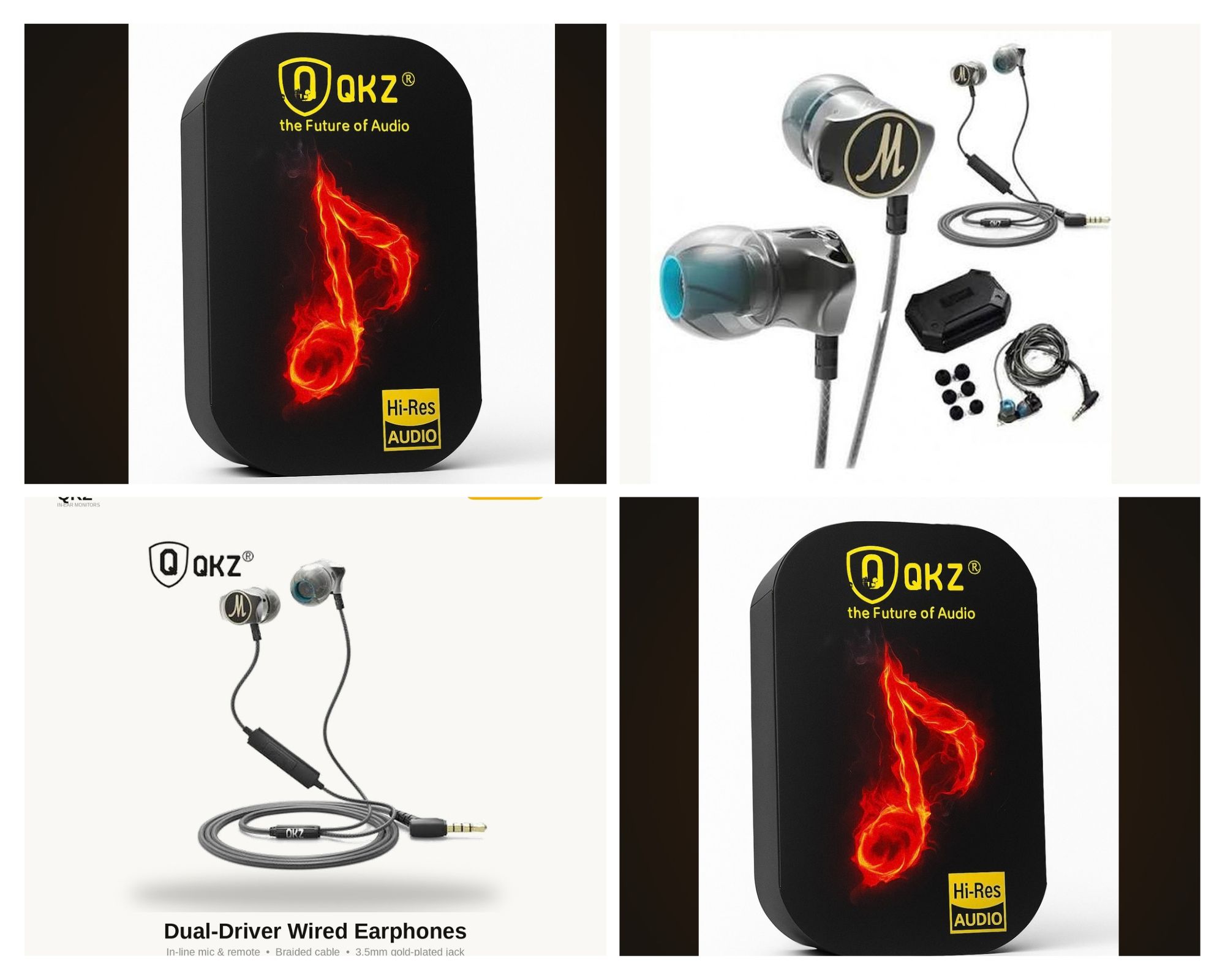 QKZ DM7 Metal In-Ear Wired Earphone with Mic – Hi-Fi Bass, Noise Isolation & 3.5mm Jack