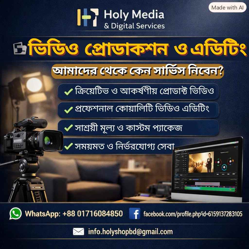 ভিডিও প্রোডাকশন ও এডিটিং সার্ভিস